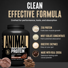 Creamy chocolate shake from Animal Whey Isolate after a workout