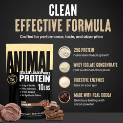 Animal Whey Isolate creamy shake glass showcasing rich flavor and texture.