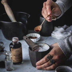 Handcrafted Anima Mundi Elixir label signaling artisanal, small-batch production.