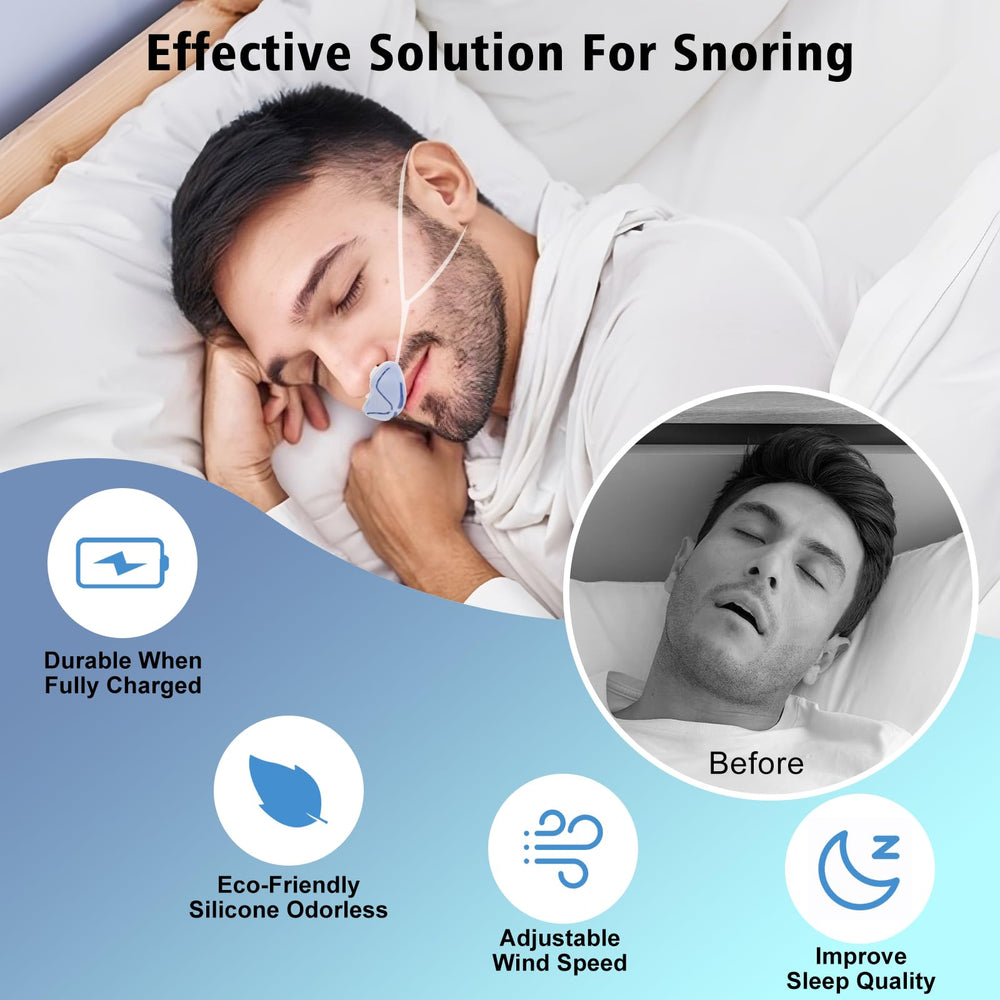 Anitiate mini anti-snoring device compact portable case enables travel-friendly use.