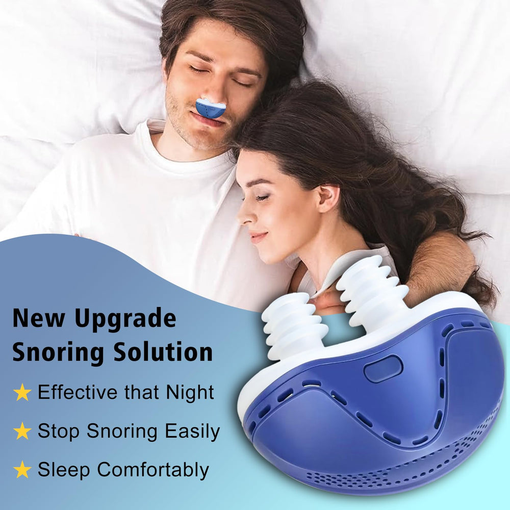 Anitiate mini anti-snoring device USB recharge for long-lasting power during sleep.
