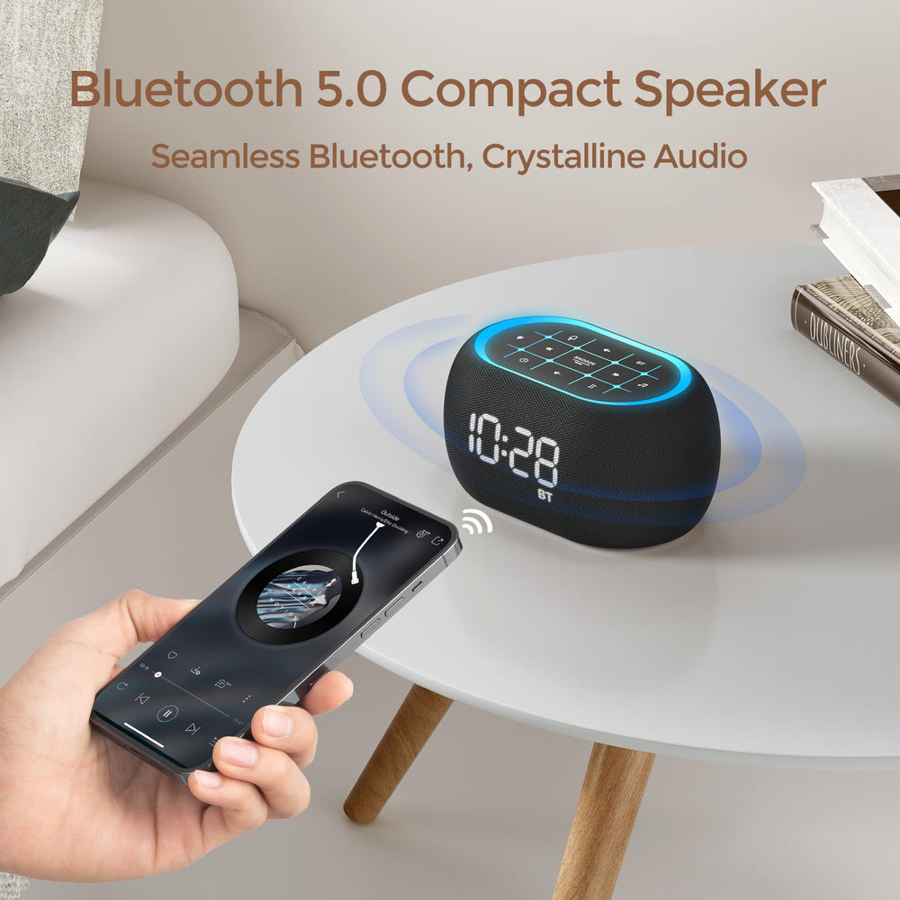 ANJANK alarm clock Bluetooth speakers delivering clear, relaxing audio