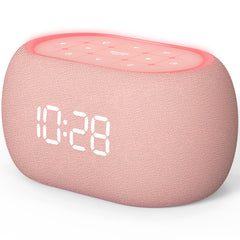 ANJANK white noise alarm clock with front display and night light for easy bedside use.