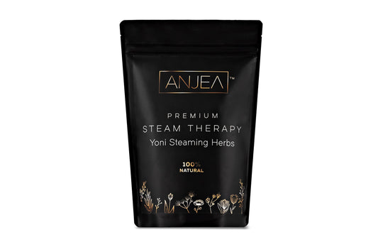 ANJEA Yoni Steam 10-herb blend pack shown for a premium ritual experience