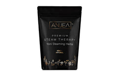 ANJEA Yoni Steamer packaging shown as premium self-care kit for ritual use.