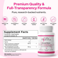 Annatrol tocotrienols on nutrition facts label for informed decisions.