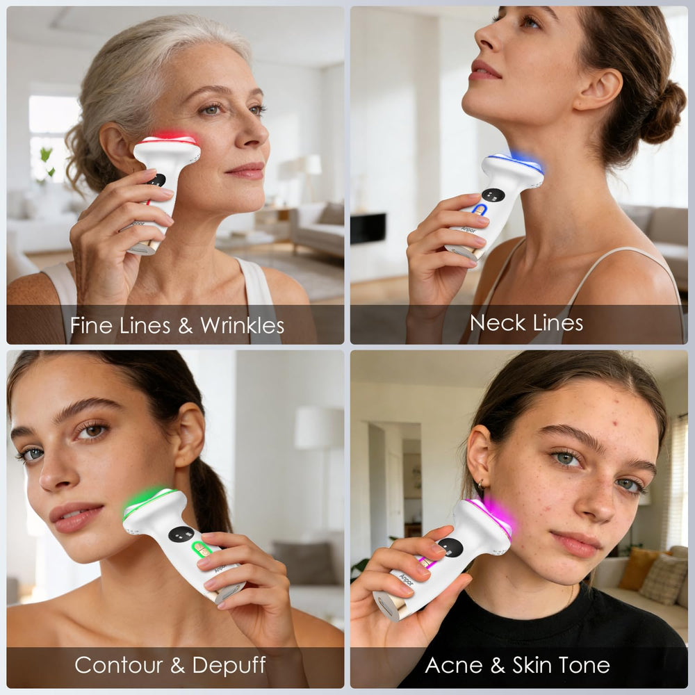 Anpor massager demonstrating heat and cold therapy for soothing facial sessions