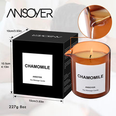 ANSOYER Massage Oil Candle with convenient spout for easy use.