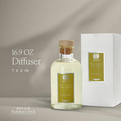 Antica Farmacista reed diffuser close-up showing aroma release.