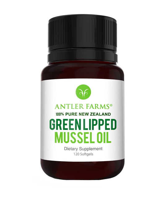 Antler Farms green-lipped mussel oil bottle for daily wellness support