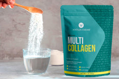 Antler Farms hydrolyzed collagen peptides bottle showcases bioavailability for faster absorption.