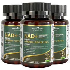 Anven Health liposomal NAD+ bottle highlighting enhanced absorption and vitality potential
