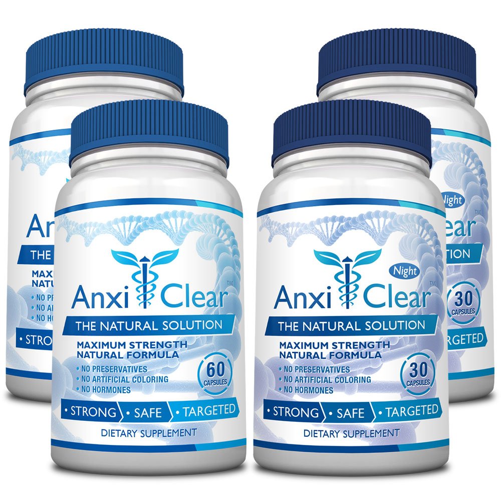 AnxiClear USA-made label on packaging highlighting vegan, non-GMO ingredients