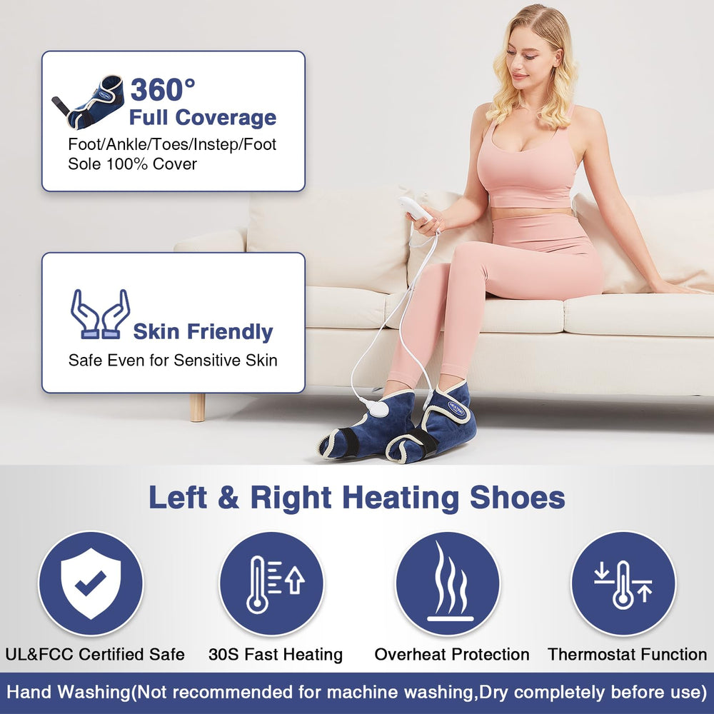 AOBOCO 30W heater delivers rapid warmth for foot heat therapy.