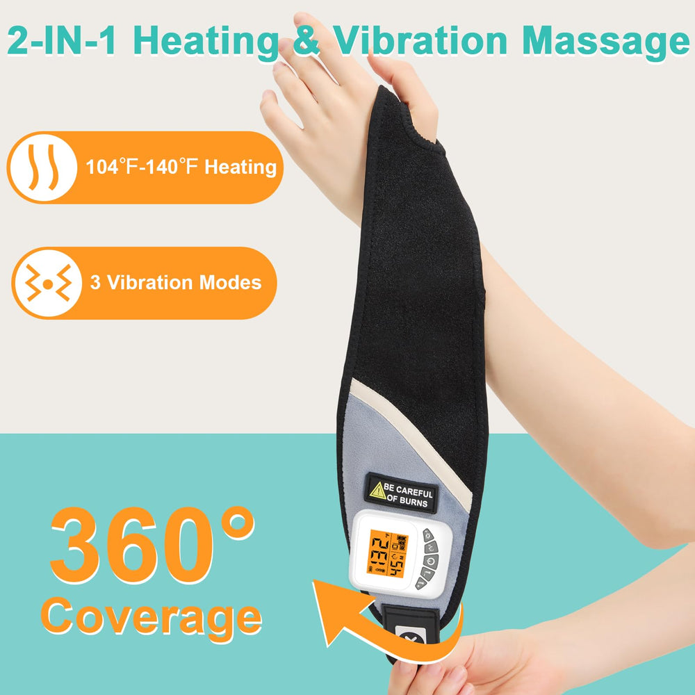 AOBOCO heated wrist wrap with LCD display for easy settings
