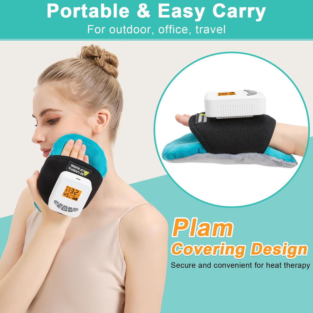 AOBOCO compact massager with carrying bag for travel and daily use.