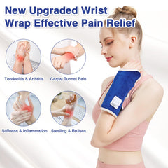 AOBOCO wrist heating pad wrap back view shows secure plush comfort against skin