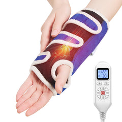AOBOCO wrist heating pad wrap front view demonstrates full coverage for warm relief