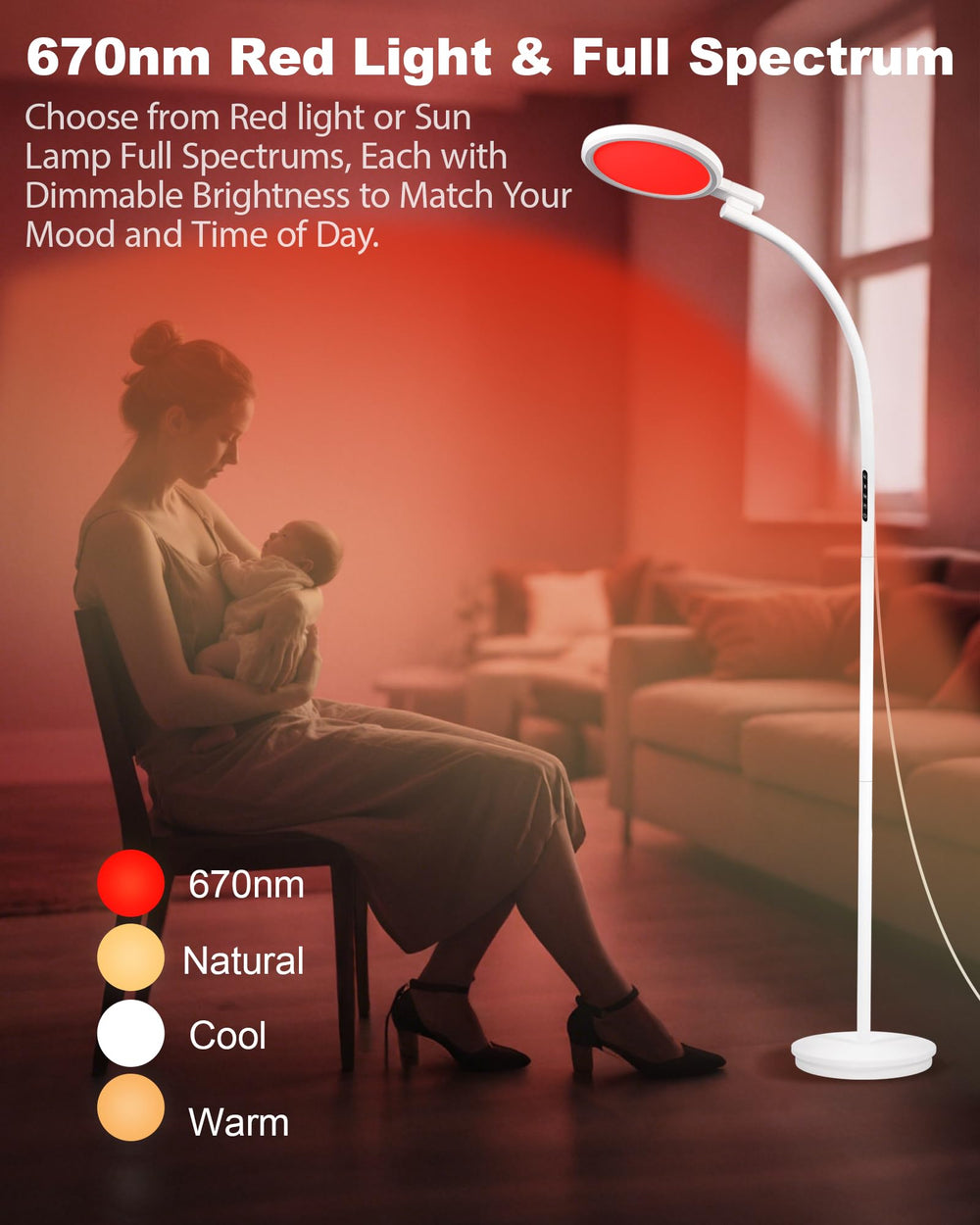 Aoife red light therapy night light supports calm bedtime routine