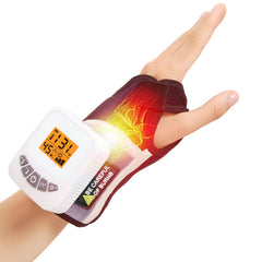 AOKESTE cordless wrist heating pad showing battery status for all-day use.