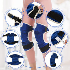 AOKESTE knee heating pad with Velcro strap secures placement during activities.