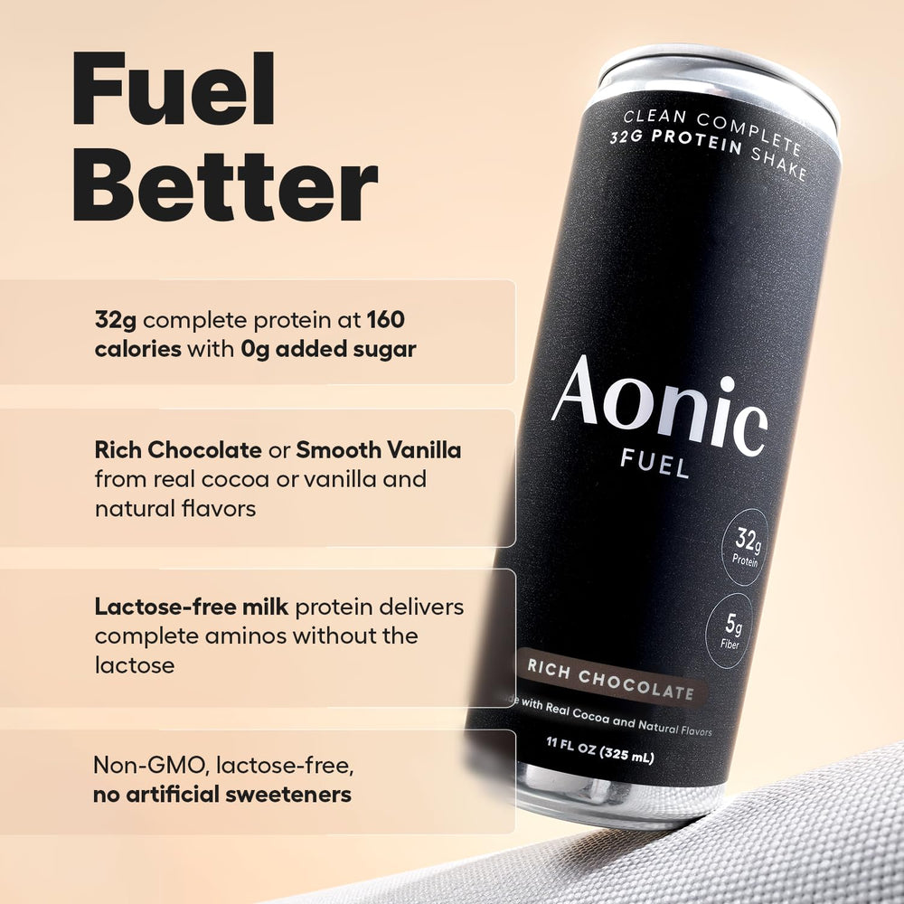 No added sugar, real cocoa flavor in AONIC Fuel shake