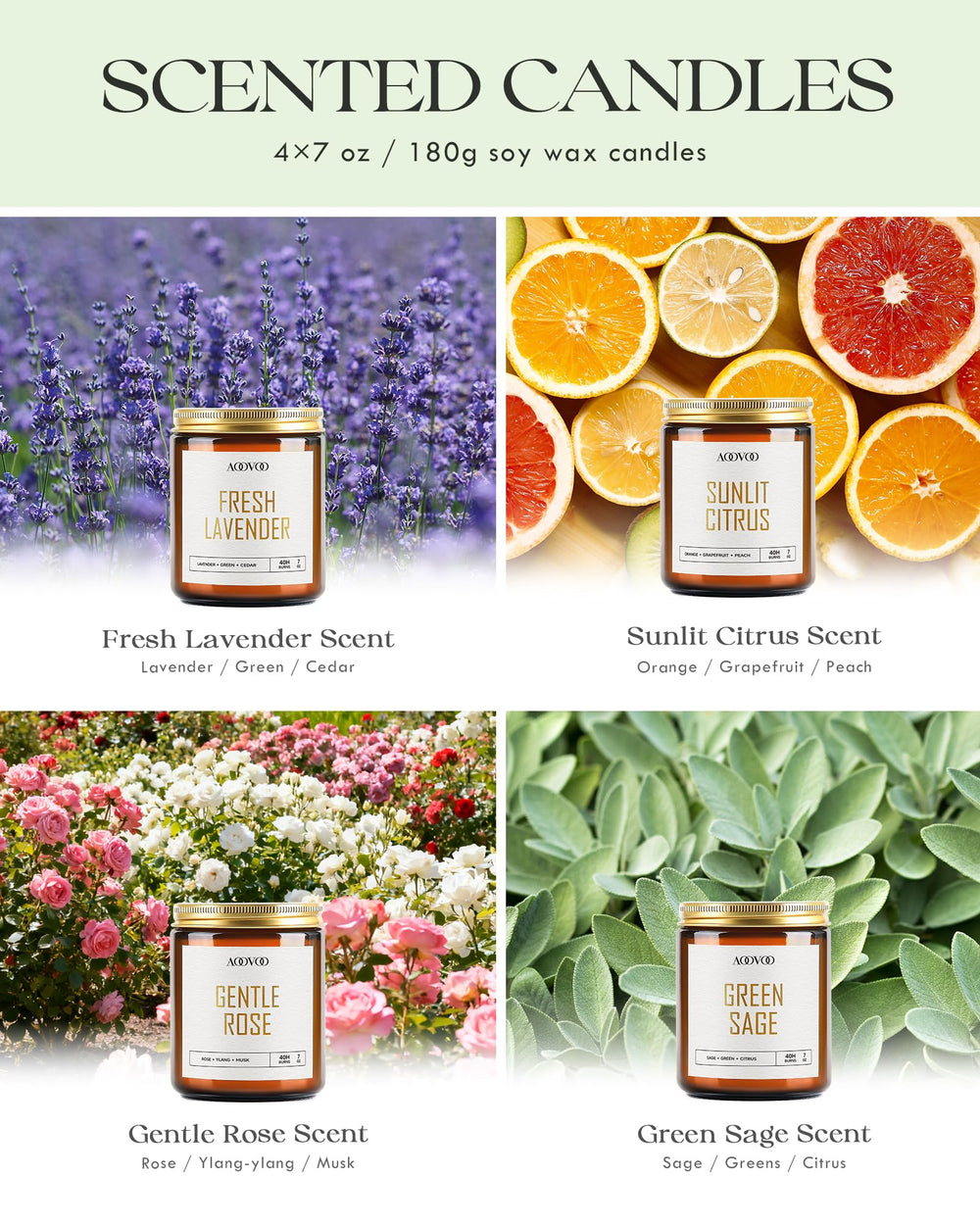 AOOVOO Rose jar candle infuses a romantic fragrance for cozy evenings.