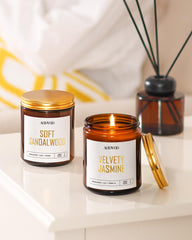 AOOVOO glass jar with gold foil labels for stylish décor.