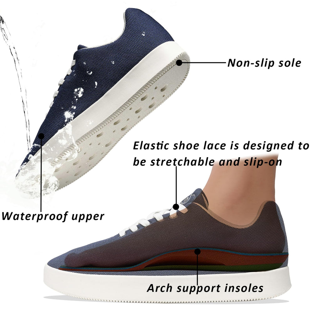 AOTENG STAR elastic laces on shoes for easy fit and quick adjustability.