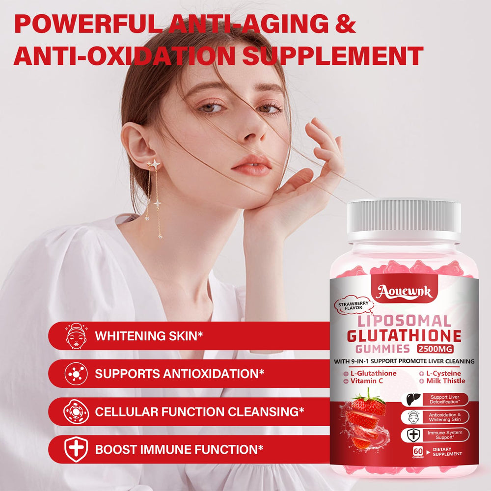 Aouewnk Glutathione Gummies packaging emphasizing quality