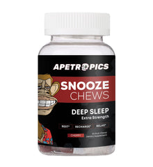 Apetropics Snooze Chews bottle for easy nightly use.