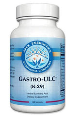 Apex Energetics Gastro-ULC bottle label shows the licorice-L-glutamine blend for gut support.