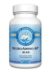 Apex Energetics K-44 NeuroAmino-SP bottle offering balanced energy support for daily use.