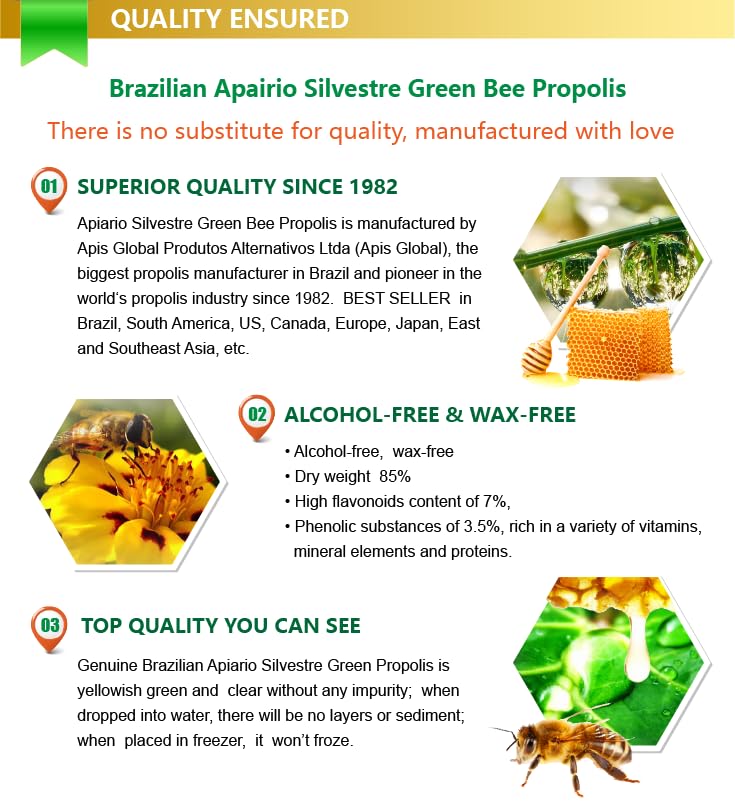 Apiario Silvestre Green Propolis bottle on shelf for daily wellness support
