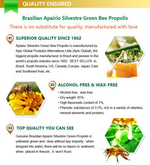 Apiario Silvestre Green Propolis bottle on shelf for daily wellness support