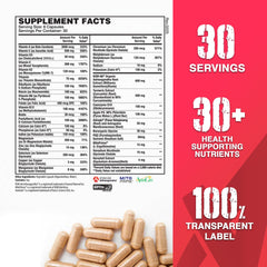 Apollon Nutrition Multivitamin bottle label close-up highlights chelated minerals.