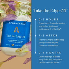 Apothekary All Day Stress Duo shown with a mocktail for a refined sip.