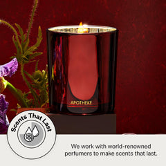 APOTHEKE Bitter Cherry candle wick detail highlights consistent burn