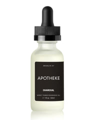 APOTHEKE Charcoal Scent Tower refill bottle close-up highlighting 30 ml size for long-lasting aroma