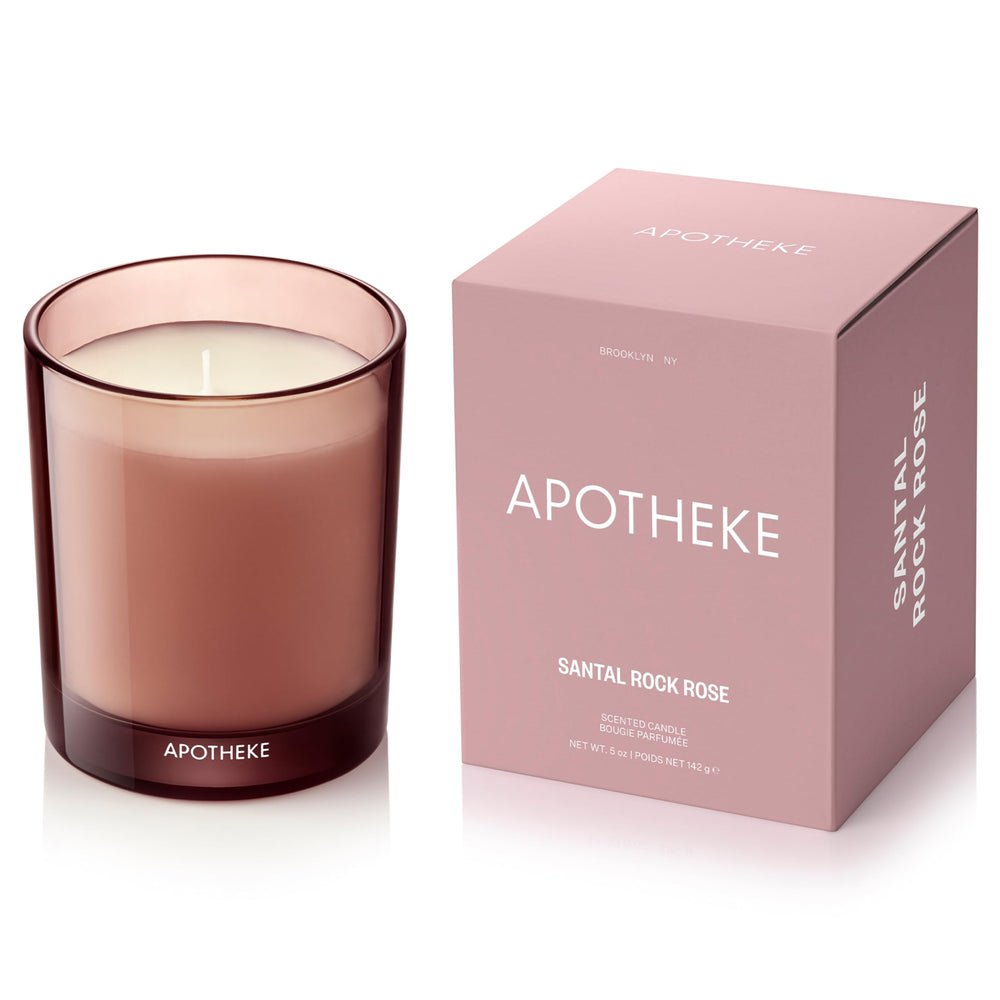 APOTHEKE Santal Rock Rose Petite Candle front view for a welcoming space