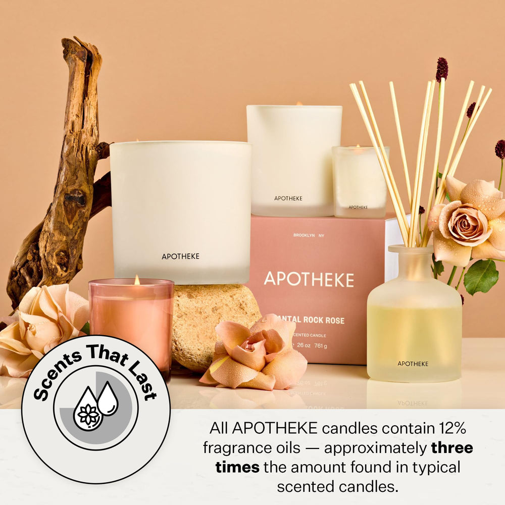 APOTHEKE Santal Rock Rose Petite Candle rock rose floral focus ideal for intimate evenings