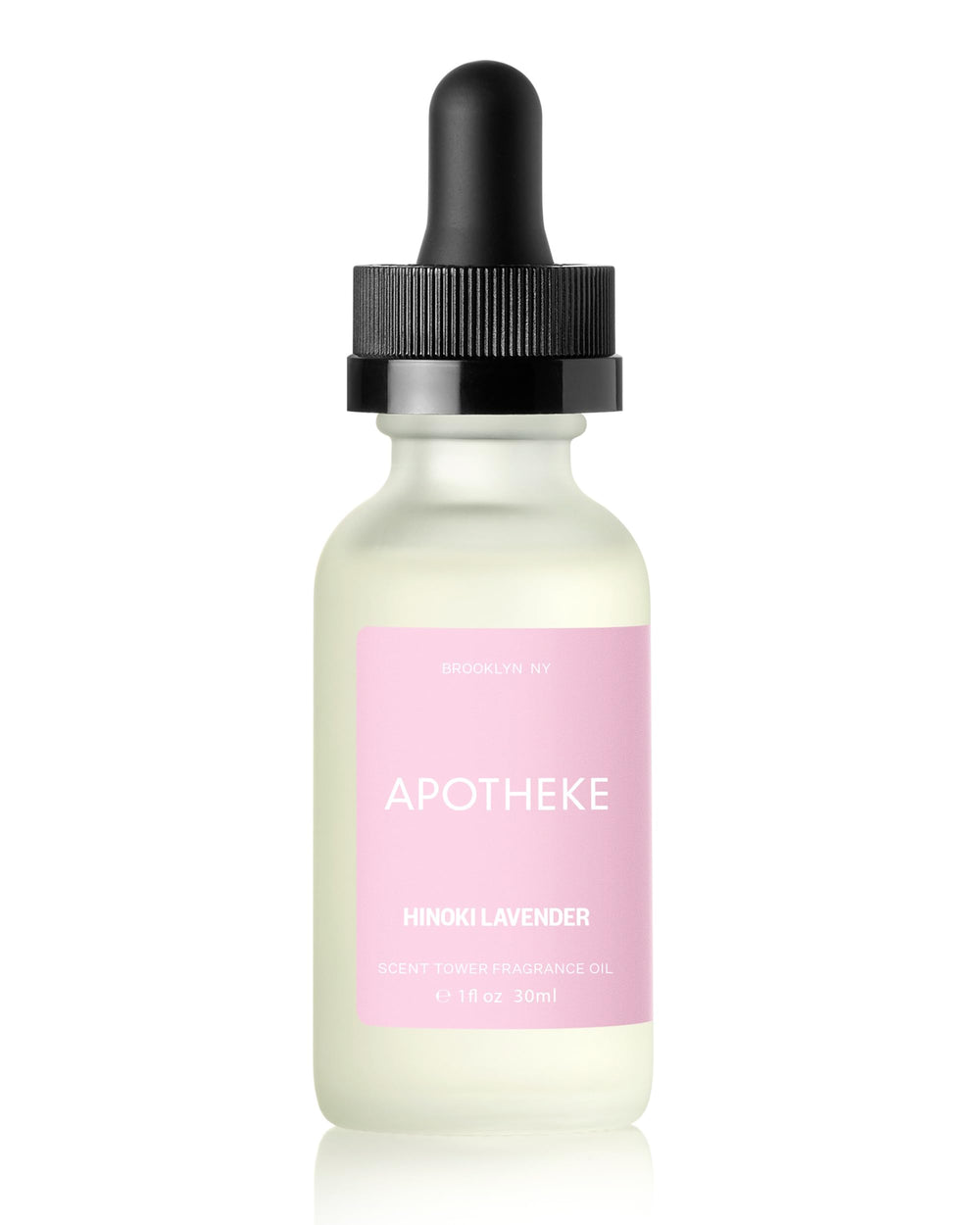 APOTHEKE Scent Tower Hinoki Lavender bottle pour suggests long-lasting fragrance