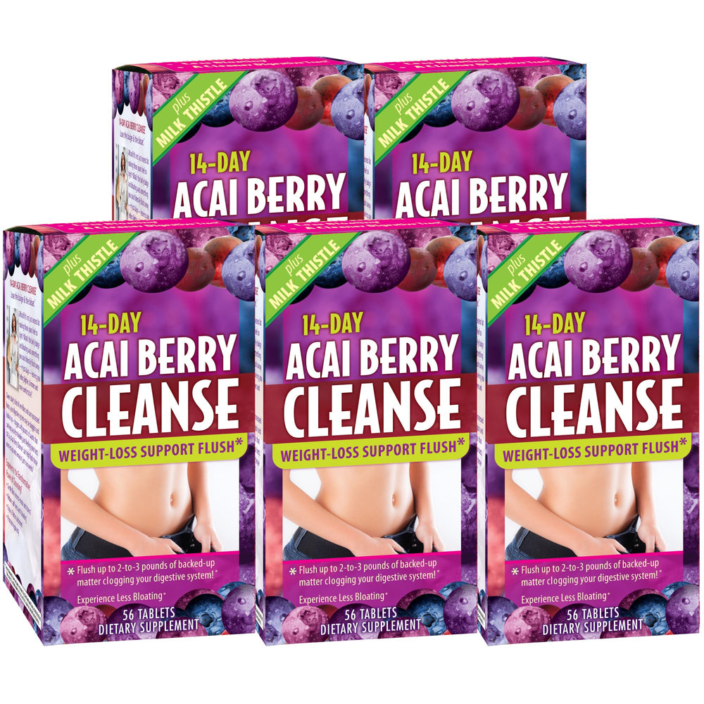 Applied Nutrition Acai Berry Cleanse bottle with capsules for digestive comfort.