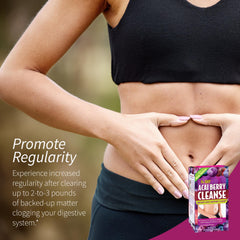 Applied Nutrition Acai Berry Cleanse pills arranged in glass for daily use.