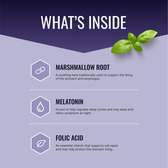 Capsules shown with marshmallow root and melatonin for nighttime support.