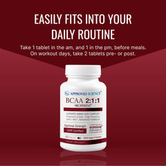 Approved Science BCAA in-pack connection demonstrates gym routine integration