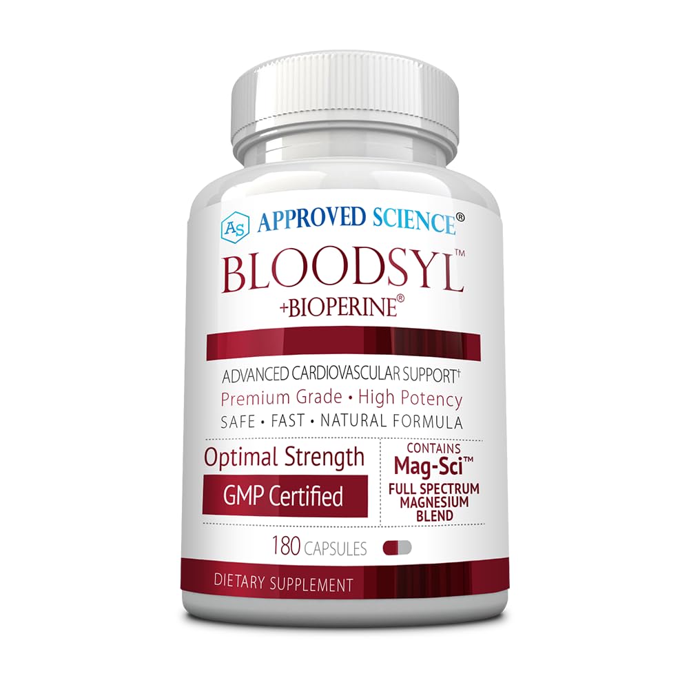Approved Science Bloodsyl bottle-front view highlights plant-based wellness support