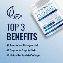 Approved Science Collagen Powder mix-in water image illustrating quick absorption-friendly formula