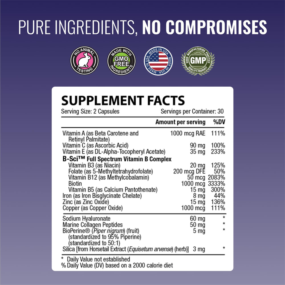 Approved Science daily dosage reminder emphasizes convenient 60-capsule supply.