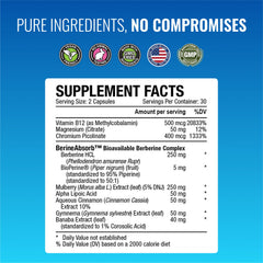 Mulberry and cinnamon botanicals on label image representing natural balance support.